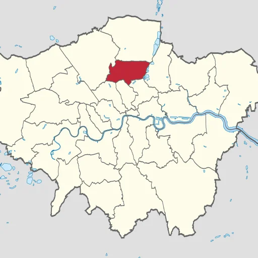 Map of Haringey in Greater London